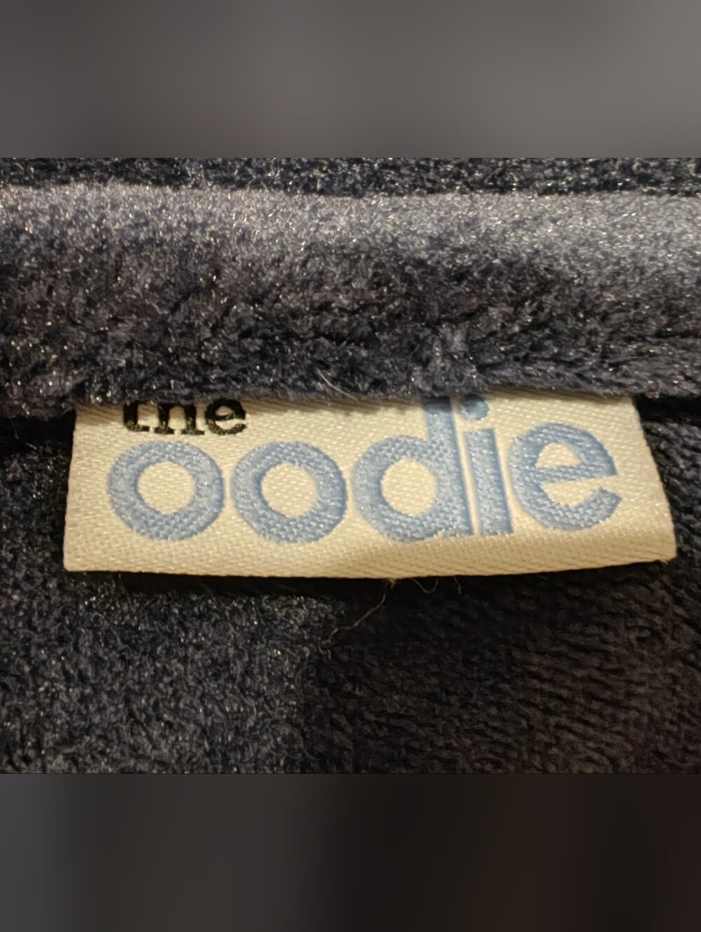 The Oodie Adult Plush Navy Blue Oversized Hooded Blanket Sweatshirt